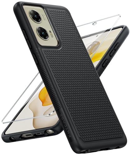 FNTCASE for Moto G-Stylus 2024 Case: Dual Layer Non Slip Shockproof Rugged | With Screen Protector, Military Grade Drop Protection, Anti-Scratch, Matte Textured Protective Phone Cover, Daily Use, Black - color: Black, size: For Moto G Stylus 5g 2024