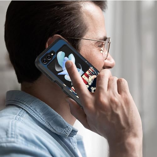 for Samsung Galaxy Z Flip 5 Case, Heavy Duty Dual Layer Hybrid Military Grade Shockproof Drop Folding Protective Cover for Samsung Galaxy Z Flip 5 5G 2023, American Flag Skull - color: American Flag Skull