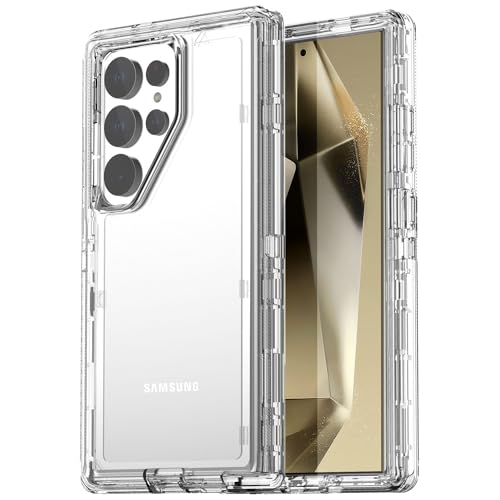 AICase for Samsung Galaxy S24 Ultra Case Clear 3 in 1 Heavy Duty Drop Protection Full Body Rugged Shockproof/Dust Proof 3-Layer Military Protective Tough Durable Cover for Galaxy S24 Ultra 6.8"_1 - color: Clear, size: Samsung Galaxy S24 Ultra