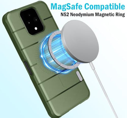 Case and Holster Combo for Sonim XP Pro 5G Phone - Olive Green | Compatible with MagSafe, Magnetic, Rugged Cover, Enhanced Grip, with Belt Clip Holder, Ratchet Rotation - color: Green