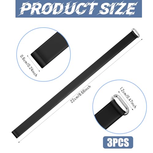 3 Pcs Silicone Phone Grip Anti Slip Finger Loop Holder Strap Flexible Elastic Universal Phone Loops Back of Cell Phones Case Closures for Travel Office Shopping (Black)