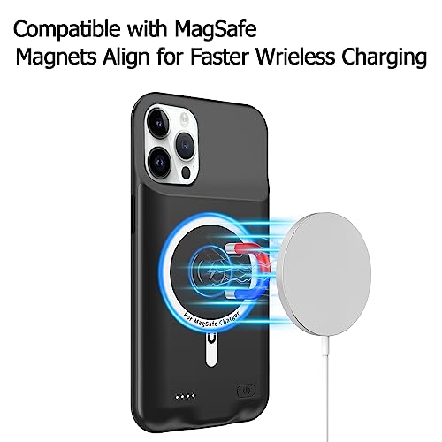 Battery Case for iPhone 11 Pro, Upgraded 10000mAh Battery Pack Rechargeable Charger Case with Carplay Wireless Charging Compatible with iPhone 11 Pro (5.8 inch) External Charging Clip(Black) - size: iPhone 11 Pro