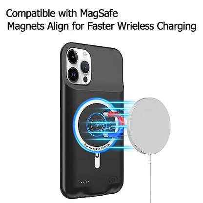 Battery Case for iPhone 11 Pro, Upgraded 10000mAh Battery Pack Rechargeable Charger Case with Carplay Wireless Charging Compatible with iPhone 11 Pro (5.8 inch) External Charging Clip(Black) - size: iPhone 11 Pro