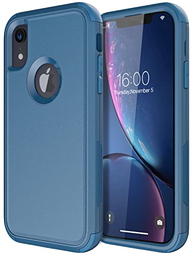 Diverbox for iPhone Xr Case [Shockproof] [Dropproof] [Dust-Proof],Heavy Duty Protection Phone Case Cover for Apple iPhone XR - color: Blue-3in1