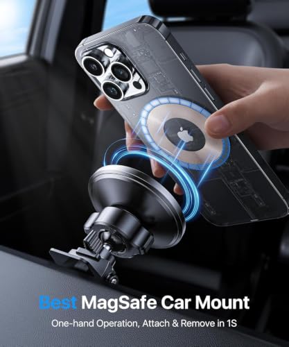 andobil for MagSafe Car Mount [20xN55 Strongest Magnet] Magnetic Phone Holder for Car Vent Stable Metal Clip 360 Adjustable Magnetic Car Phone Holder Mount for iPhone 17 Pro Max 16 15 14 13 Plus Mini - style: Vent