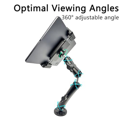 Tablet Holder for Car, Heavy Duty Drill Base iPad Dash Mount