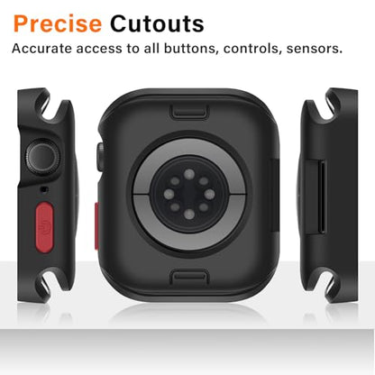 Amizee Rugged Case Compatible with Apple Watch Case Series 11/10 42mm, Soft TPU Shockproof Bumper Drop Proof Protective Cover Compatible with iWatch - Black - color: Black, size: 42 mm