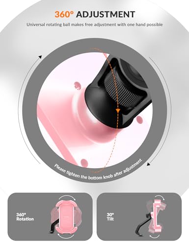 ROCKBROS Bike Phone Holder Security Lock Shockproof Bicycle Phone Mount - color: Side View Mirror Mount Pink