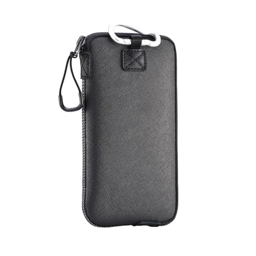 OneJoy Neoprene Phone Pouch, Lightweight Protective Cellphone Sleeve with Large Zipper Opening, Inner Pocket, Thermal Insulated, Durable Cell Phone Carrier for iPhone & Smartphones [ Black ] - color: Black