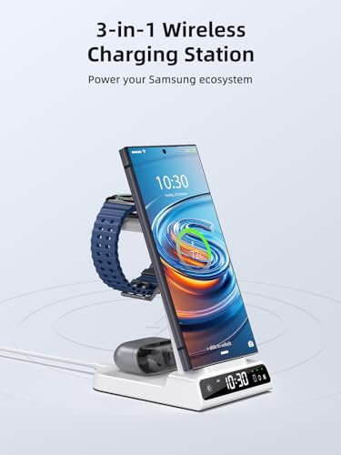 Wireless Charger for Samsung, Android Charger for Samsung Galaxy S25 Ultra - color: White