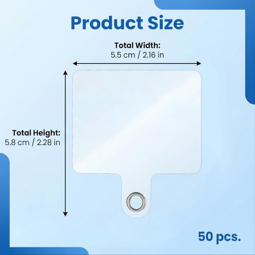 50Pcs Transparent Phone Lanyard Tabs, Universal Phone Tether Tabs