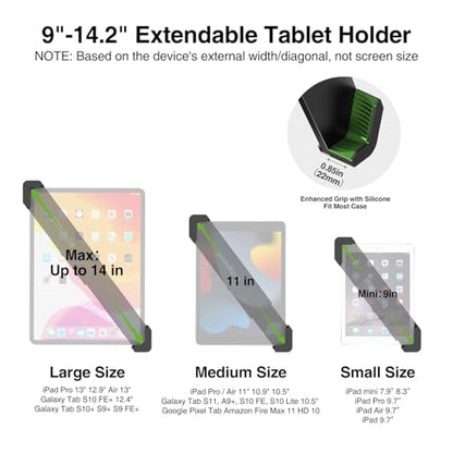 elitehood Diagonal Design iPad Floor Stand for Bed with Heavy Duty Base - style: Corner-Clamp Tablet Holder