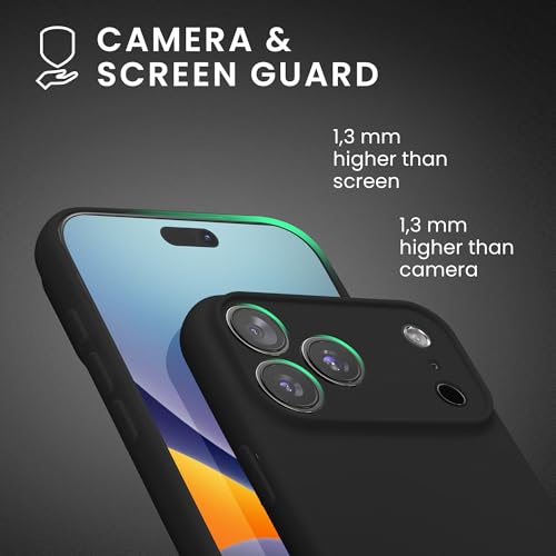 kwmobile Case Compatible with iPhone 17 Pro Case - Soft Slim TPU Silicone Phone Cover - Black Matte - color: black matte, size: iPhone 17 Pro