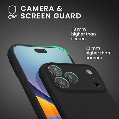 kwmobile Case Compatible with iPhone 17 Pro Case - Soft Slim TPU Silicone Phone Cover - Black Matte - color: black matte, size: iPhone 17 Pro