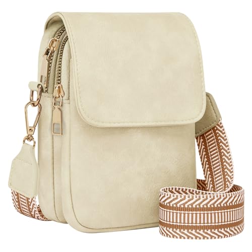 Fashion Small Crossbody Bags for Women Trendy Designer Cell Phone Purses | Adjustable Straps,with Card Holder,Detachable Wristlet Strap,small Cross Body Bag for Woman,Mini Bags,Travel Purse,Work,Gym - color: Beige
