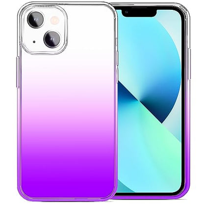 JJGoo Compatible with iPhone 13 Case Clear Soft Transparent Shockproof Protective Slim Thin Bumper Phone Cover, Gradient Purple - color: Gradient Purple