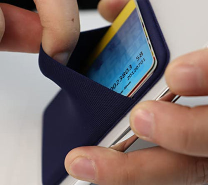 Fulgamo Phone Wallet Stick on,Card Holder for Phone Case,Phone Card Holder - color: 2Black,1Navy Blue