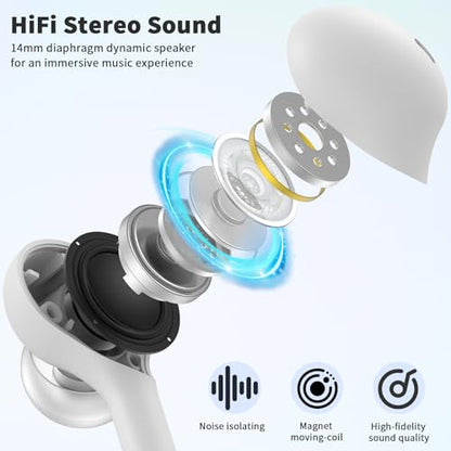 USB C Headphones Wired Earbuds for iPhone 18 Pro Max 17 16 15,White - color: White