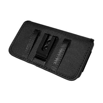 Nylon Cellphone Holster for Samsung Galaxy A32 A33 A53 A54, S22+, S23 FE, iPhone 11 Pro Max, XS Max, TCL ION X ION V - Horizontal Case Canvas Waist Carrying Pouch with Belt Clip/Loops, Black - size: Medium