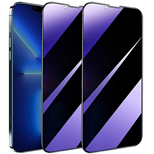 2 Pack Compatible with iPhone 13 Pro Max/14 Plus Privacy Screen Protector, Anti-Spy Anti-Blue Light Eye Protection Tempered Glass Film, Scratch Resistant, Full Coverage, Case Friendly - size: for iPhone 13 Pro Max/14 Plus
