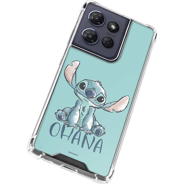 Skinit Clear Phone Case Compatible with Moto G Power 5G (2025) - Officially Licensed Disney Lilo and Stitch Ohana Design - color: Teal - STCHDS03