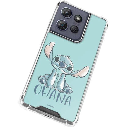Skinit Clear Phone Case Compatible with Moto G Power 5G (2025) - Officially Licensed Disney Lilo and Stitch Ohana Design - color: Teal - STCHDS03