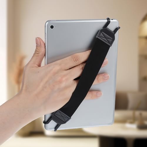 Ptwola Hand Strap Holder Universal Tablet Secure Grip Holder High Elasticity Finger Handle Bands Accessories Versatile Lightweight Bundle Strap Stretchable to 8.27-14.96 inches for Readers - color: black