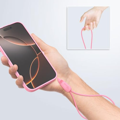 E-Tree 2 Pack Multi-Purpose Wrist Lanyard Hand Strap for Cell Phone Case Camera Airpods Keys Keychain Keys USB Flash Drive - color: Rose Pink and Black
