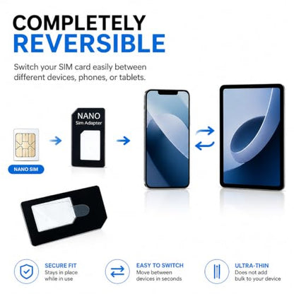Sim Card Adapter Nano Micro - Standard 4 in 1 Converter Kit with Steel Tray Eject Pin (White) - color: White
