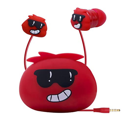 Kids Earbuds with Storage Case for Back to School, Earbuds for Kids - color: Red