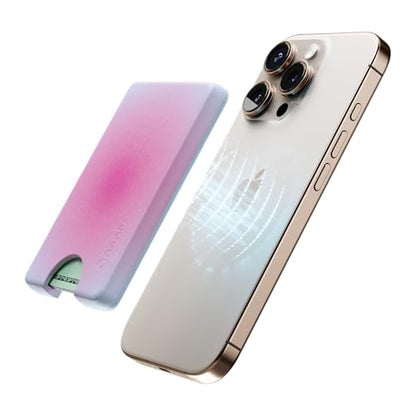 Casely MagWallet | Aura | Radiant Love | Pink | Slim Wallet Card Holder | Compatible with MagSafe | Soft-Touch Hard Silicone | Holds Up to 3 Cards - color: Aura | Radiant Love | Pink