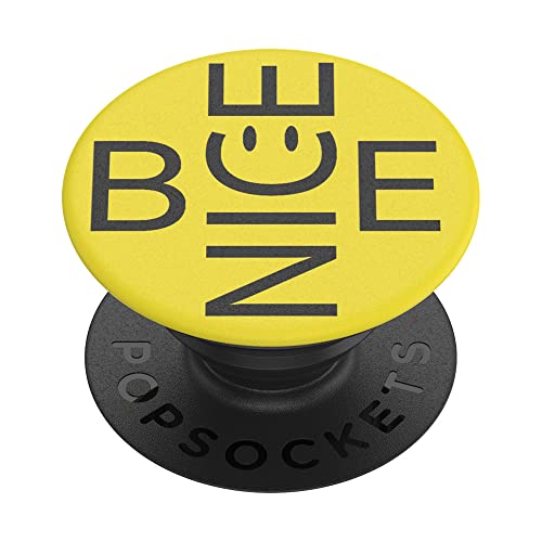 PopSockets Adhesive Phone Grip, Holder, Phone Stand, Yellow - Be Nice - color: Be Nice, style: Adhesive