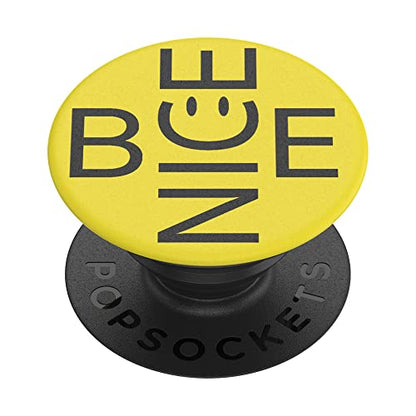 PopSockets Adhesive Phone Grip, Holder, Phone Stand, Yellow - Be Nice - color: Be Nice, style: Adhesive