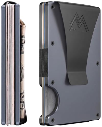 Mountain Voyage Minimalist Wallet for Men - Slim RFID Wallet, Scratch Resistant, Credit Card Holder & Money Clip, Easily Removable Money & Cards (Gunmetal Titanium) - color: Gunmetal Titanium