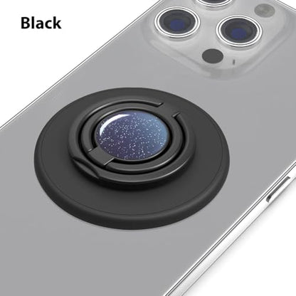 Magnetic Phone Grip Compatible with MagSafe, Magnetic Phone Ring Holder Finger Kickstand Wireless Charging Compatible, Double Cell Phone Rings Gripper Stand for MagSafe iPhone - Sparkle Blue - color: Sparkle Blue