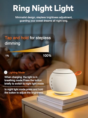 Bluetooth Speaker with Wireless Charging Stand, Brown, White - color: White