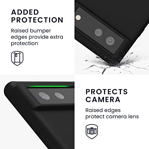 kwmobile Case Compatible with Google Pixel 6 Case - TPU Silicone Phone Cover with Soft Finish - Black - color: black, size: Pixel 6
