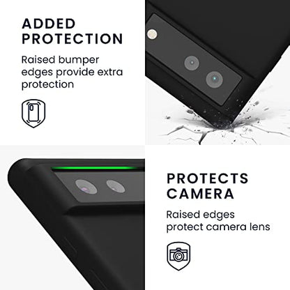 kwmobile Case Compatible with Google Pixel 6 Case - TPU Silicone Phone Cover with Soft Finish - Black - color: black, size: Pixel 6