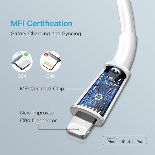 Mitesbony iPhone Charger 3Pack 10FT Lightning Cable iPhone Charger Cord Compatible iPhone 14 13 12 11 Pro Max XR XS X 8 7 6 Plus SE iPad and More - size: 10FT