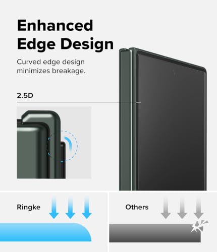 Ringke for Samsung Galaxy Z Fold 8 Ultra Screen Protector [Easy Slide] | Cover Display Easy Slide Tempered Glass, 2 Pack, Super Easy to Install, Case Friendly Protector for the Outer Display - size: Galaxy Z Fold 8 Ultra