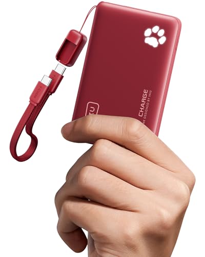 INIU 10000mAh 45W Fast Charging Portable Charger, Smaller Travel Power Bank - color: Red