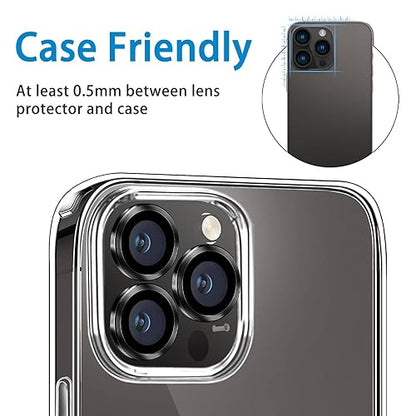 Compatible with iPhone 12 Pro Max Camera Lens Protector, Anti-Scratch 9H Tempered Glass Metal Camera Screen Protector Shockproof Cover for iPhone 12 Max 6.7 inch-3 Pcs Graphite - color: Graphite