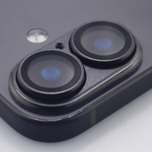 for iPhone 17 Camera Lens Protector Tempered Glass Metal Full Coverage Lens Cover Accessories (Black) - color: Black