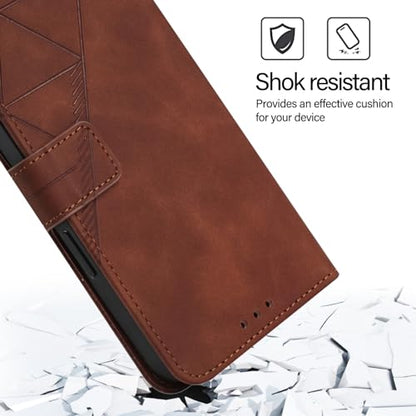 Faux Leather Flip Wallet Case for Motorola Moto G75, YBS Brown | Card Slots Storage, Magnetic Closure, Hands-Free Kickstand, RFID Blocking, Precise Cutouts - color: Brown