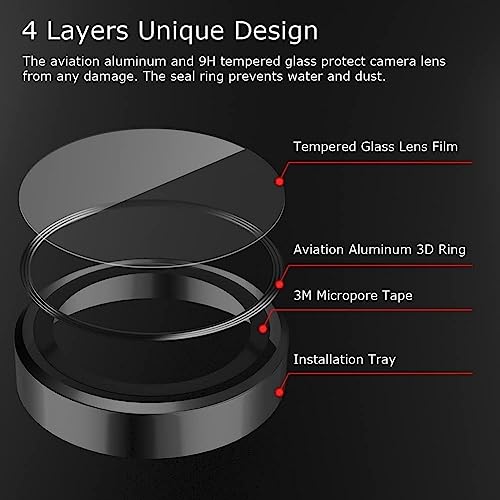 [2-Pack Camera Lens Protectors for Motorola Razr 40 Ultra, Scratch-Resistant HD Clarity Ultra-Thin Tempered Glass Camera Cover with Aluminum Edging,Individual Metal Lens Cover,Black - color: Black
