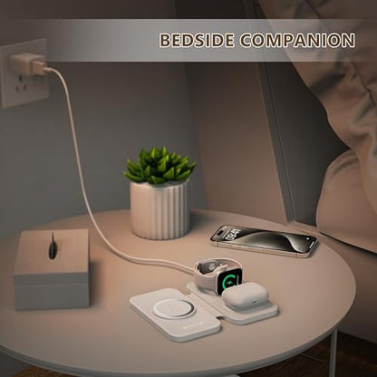 2026 Traveling Portable Wireless Mag-Safe Fast Charging Station - color: White