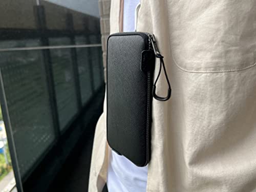 OneJoy Neoprene Phone Pouch, Lightweight Protective Cellphone Sleeve with Large Zipper Opening, Inner Pocket, Thermal Insulated, Durable Cell Phone Carrier for iPhone & Smartphones [ Black ] - color: Black