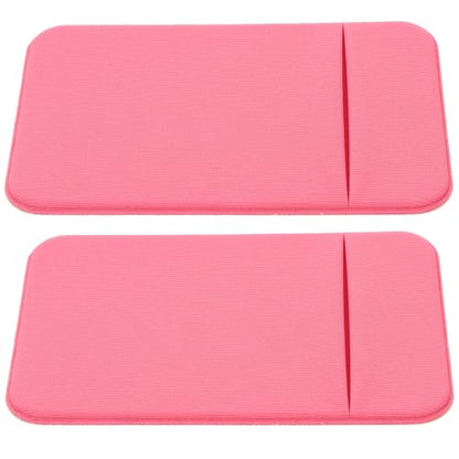 Zerodeko 2pcs Adhesive Phone Card Sleeve Wallet Pocket Sticky Holder for Credit Id Cards, Lightweight Back Mobile Phone Wallet, Pink Elastic Stretch Fabric for Travel and Daily Use