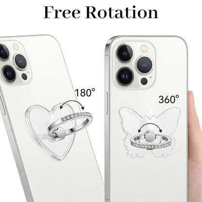4 PCS Transparent Phone Ring Grip Clear Phone Ring Holder Grip - style: A