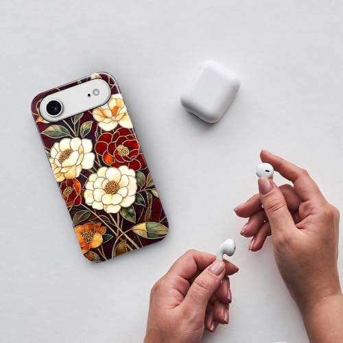 Compatible with iPhone 17 Air,Anti-Scratch Glossy Case Cover,Stained Glass Flower 04 - color: Stained Glass Flower 04, size: IPhone 17 Air